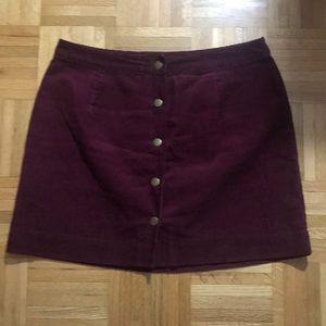 Faux corduroy skirt